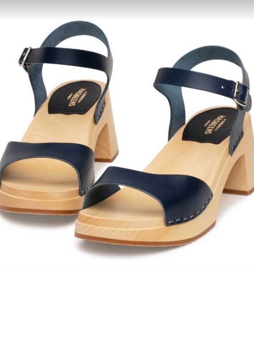 Swedish Habeens black sandals size 39/9 NWT